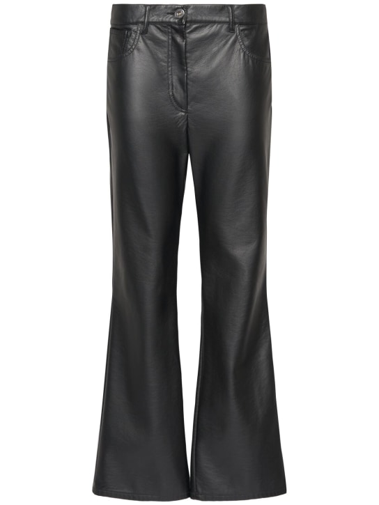 Weekend Max Mara: Califfo faux leather straight pants - Siyah - women_0 | Luisa Via Roma