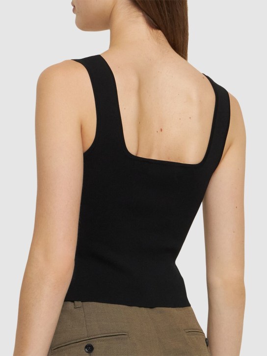 Matteau: Classic 90s viscose jersey top - Black - women_2 | Luisa Via Roma