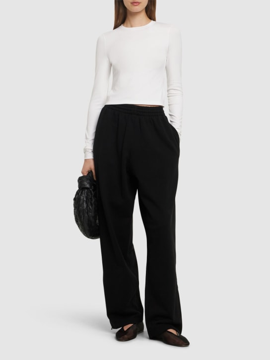 Wardrobe.nyc: Pantaloni HB in felpa di cotone - Nero - women_1 | Luisa Via Roma