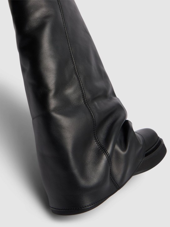 The Attico: 30mm Robin leather combat boots - Black - women_3 | Luisa Via Roma