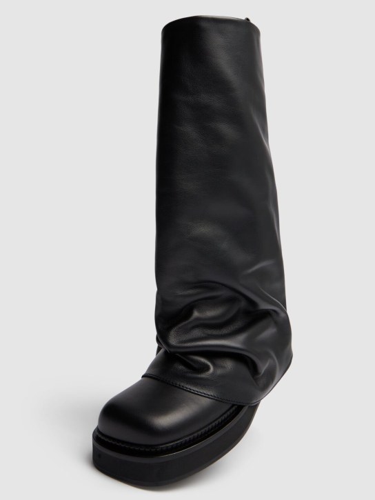 The Attico: 30mm Robin leather combat boots - Black - women_2 | Luisa Via Roma