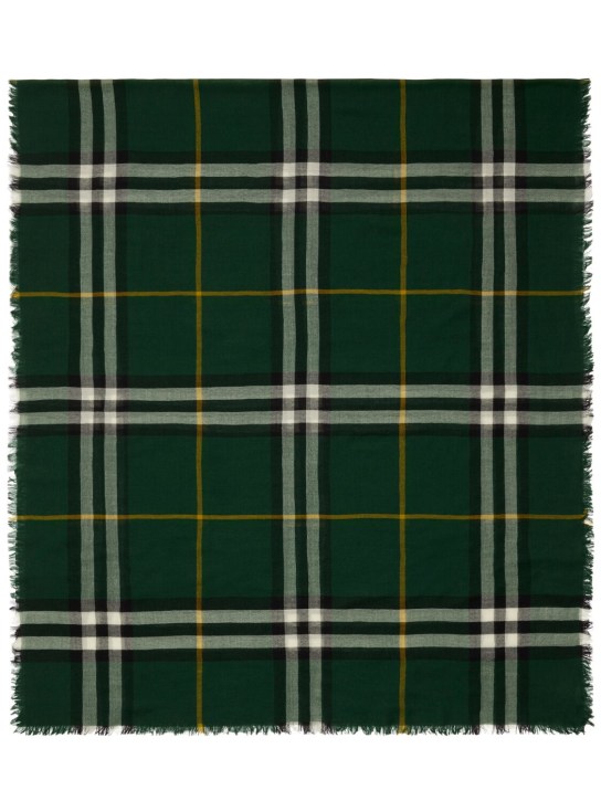Burberry: Giant Check cashmere scarf - Dark Fern Green - women_0 | Luisa Via Roma
