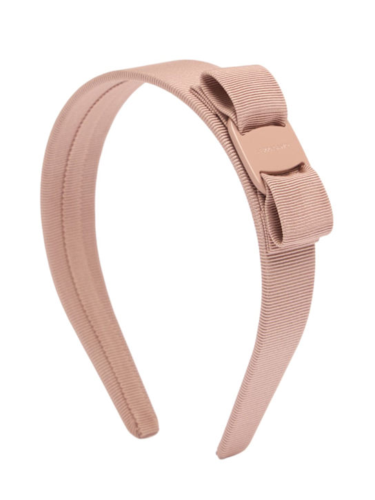 Ferragamo: Grosgrain bow headband - Rose - women_0 | Luisa Via Roma