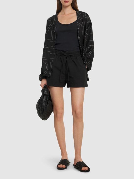 Matteau: Cotton elastic shorts - Black - women_1 | Luisa Via Roma