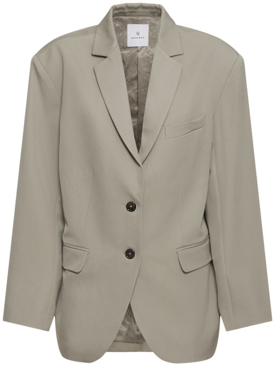 ANINE BING: Quinn wool blazer - women_0 | Luisa Via Roma