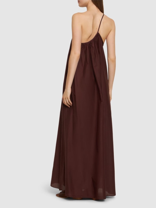 Matteau: Cotton & silk one shoulder long dress - women_2 | Luisa Via Roma