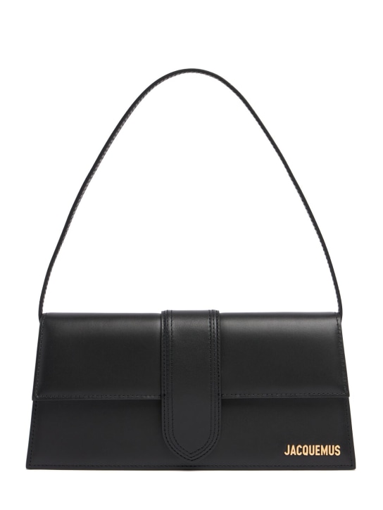 Jacquemus: Le Bambino long smooth leather bag - Black - women_0 | Luisa Via Roma