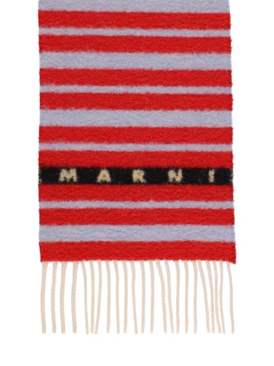 Marni: Striped wool blend scarf - Tulip - women_1 | Luisa Via Roma