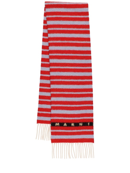 Marni: Striped wool blend scarf - Tulip - women_0 | Luisa Via Roma