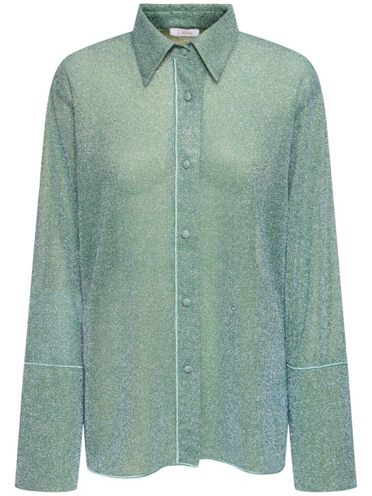 Oséree Swimwear: Lumiere lurex shirt - Açık Yeşil - women_0 | Luisa Via Roma