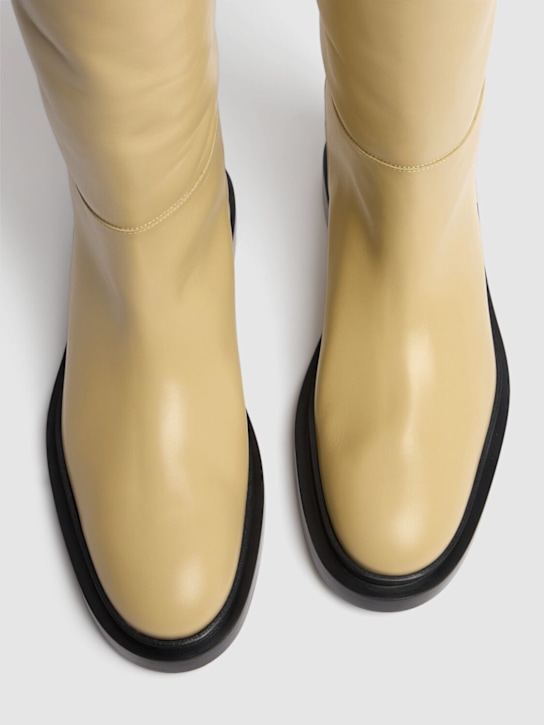 Jil Sander: Stivali in pelle 25mm - Beige - women_4 | Luisa Via Roma