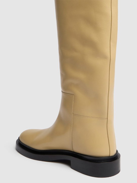 Jil Sander: Stivali in pelle 25mm - Beige - women_3 | Luisa Via Roma