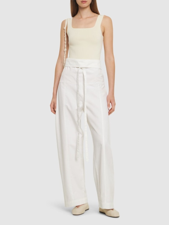 Matteau: Pantalon ample en coton - Blanc - women_1 | Luisa Via Roma