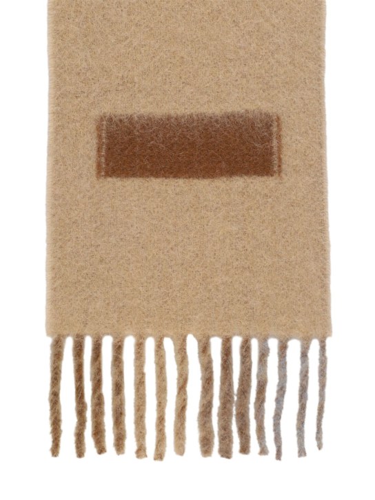 Marni: Wool blend logo scarf - Nomad - women_1 | Luisa Via Roma
