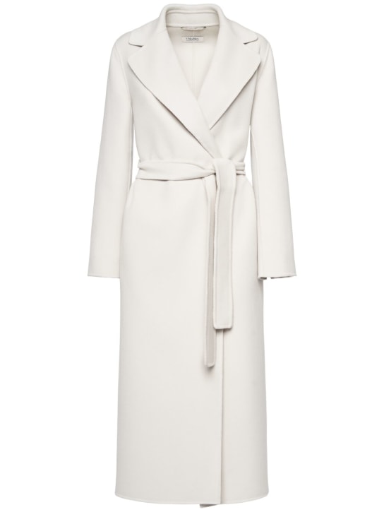 'S Max Mara: Poldo belted wool coat - Ivory - women_0 | Luisa Via Roma