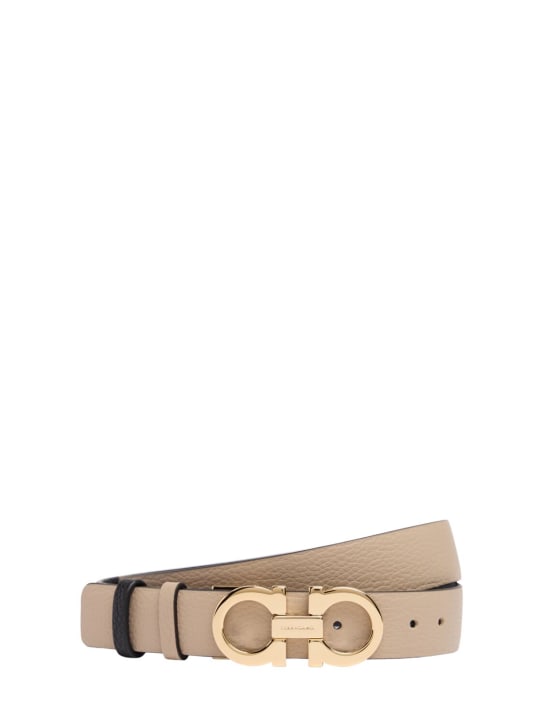 Ferragamo: Cintura reversibile in pelle 2.5cm - Beige - women_0 | Luisa Via Roma