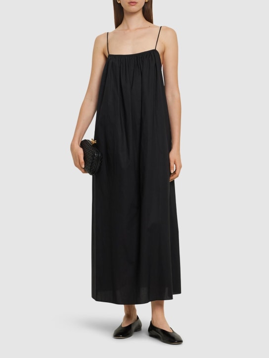Matteau: Cotton poplin long dress - Black - women_1 | Luisa Via Roma