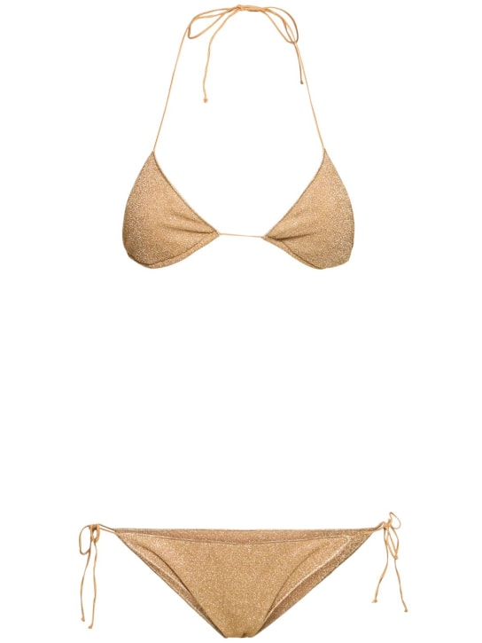 Oséree Swimwear: Bikini triangle en lurex Lumiere - Or - women_0 | Luisa Via Roma