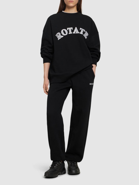 Rotate: Mimi cotton jersey sweatpants - Black - women_1 | Luisa Via Roma