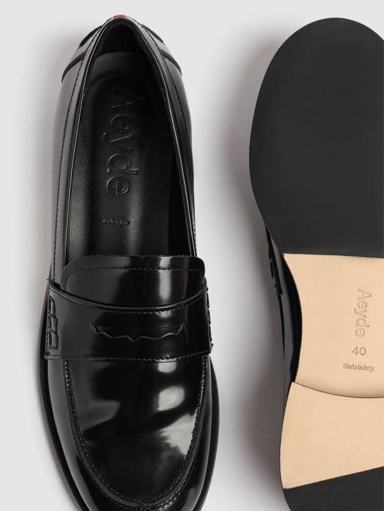 Aeyde: 15mm Oscar Polido leather loafers - women_4 | Luisa Via Roma