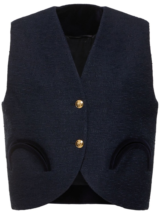 Blazé Milano: Exclusive Gliss bouclé vest - Blue/Multi - women_0 | Luisa Via Roma