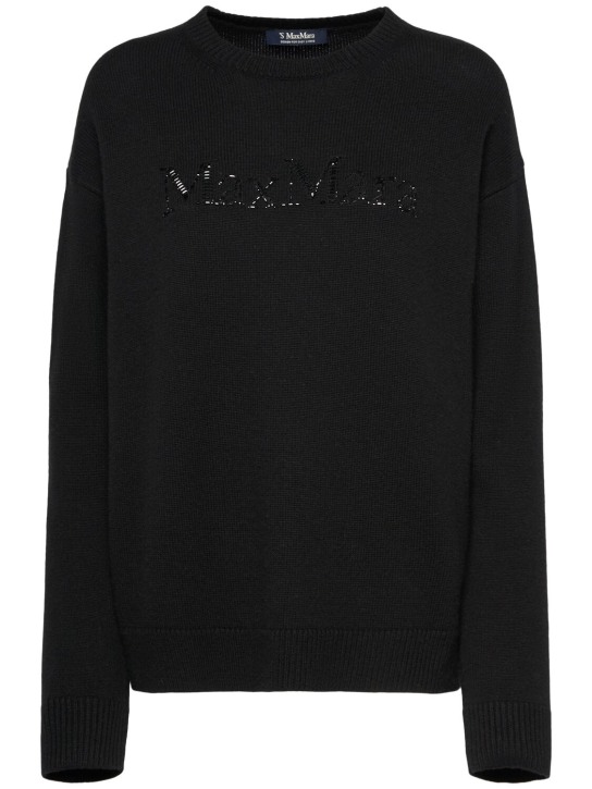 'S Max Mara: Kassel logo knit crewneck sweater - women_0 | Luisa Via Roma