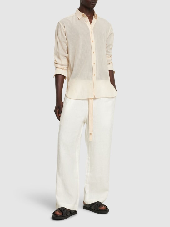 Commas: Pantalones anchos de lino - Blanco - men_1 | Luisa Via Roma