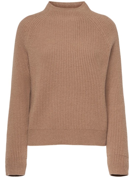 'S Max Mara: Ines rib knit wool & cashmere sweater - Brown - women_0 | Luisa Via Roma