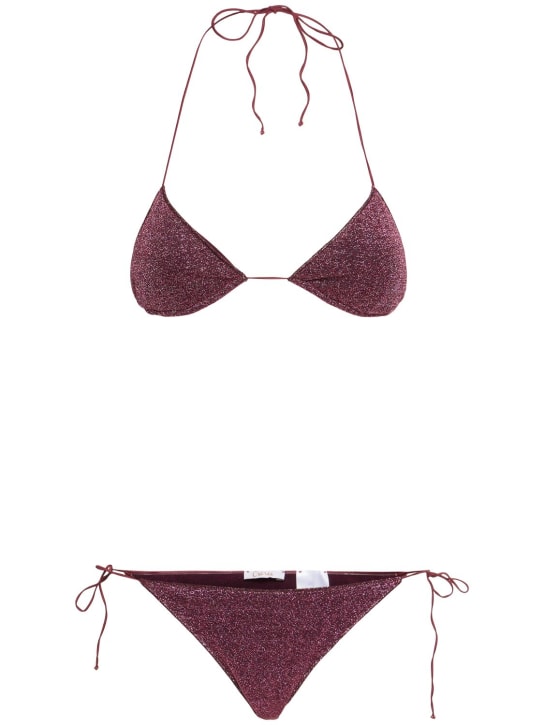 Oséree Swimwear: Bikini triangular de  lúrex - Morado - women_0 | Luisa Via Roma