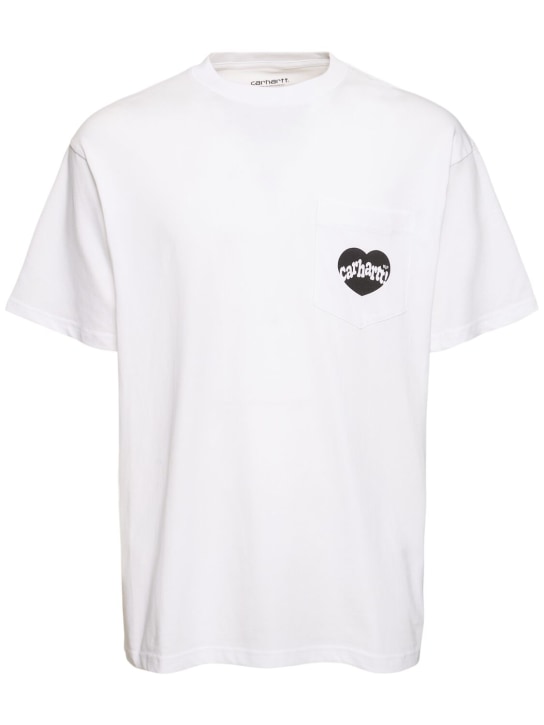 Carhartt WIP: Amour cotton t-shirt w/pocket - White/Black - men_0 | Luisa Via Roma