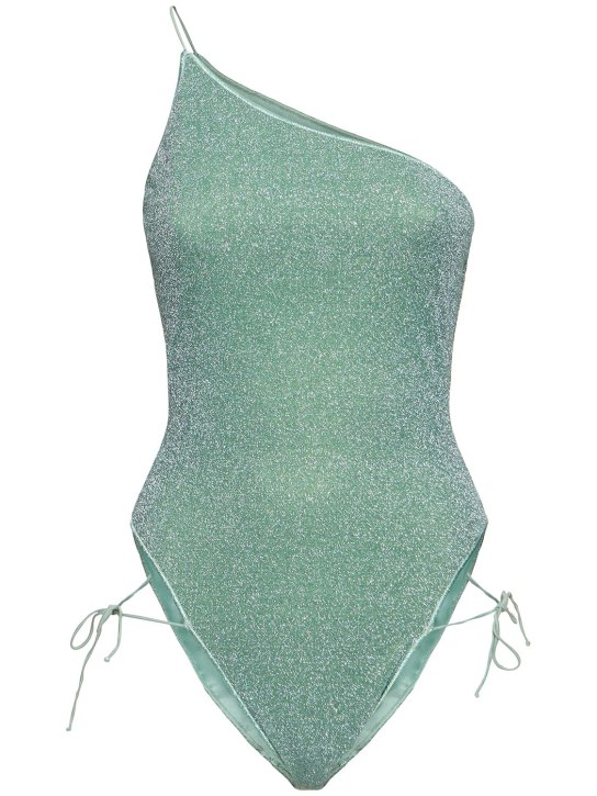 Oséree Swimwear: Lumiere lurex one piece swimsuit - Açık Yeşil - women_0 | Luisa Via Roma