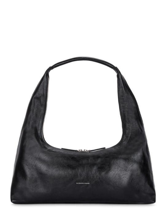 Marge Sherwood: Hobo glossy leather shoulder bag - Siyah - women_0 | Luisa Via Roma