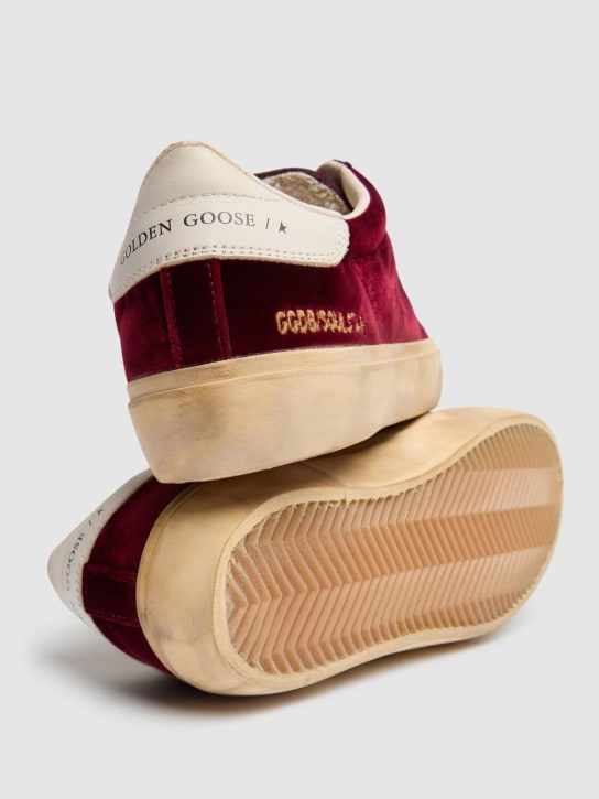 Golden Goose: 20毫米Soul Star皮革运动鞋 - Bordeaux/Milk - women_4 | Luisa Via Roma