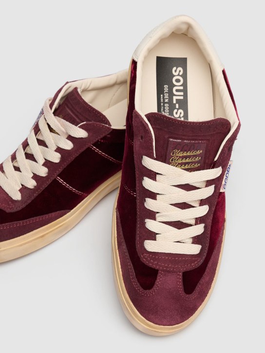 Golden Goose: 20毫米Soul Star皮革运动鞋 - Bordeaux/Milk - women_3 | Luisa Via Roma