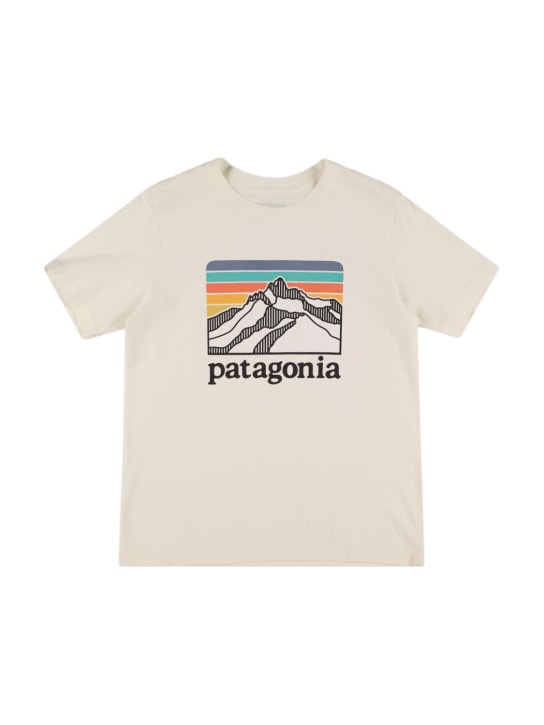 Patagonia: T-shirt en coton biologique imprimé - Blanc Cassé - kids-girls_0 | Luisa Via Roma