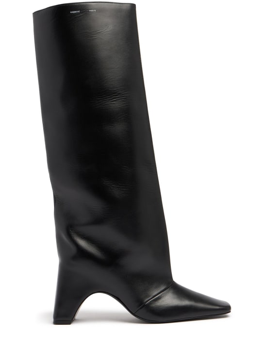 Coperni: 85mm Bridge leather boots - Black - women_0 | Luisa Via Roma