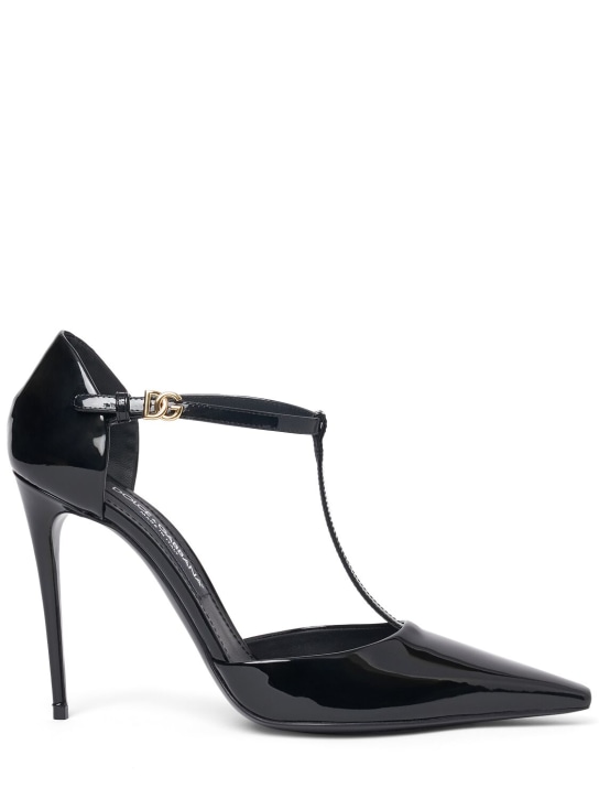 Dolce&Gabbana: 105mm Mun patent leather pumps - Black - women_0 | Luisa Via Roma