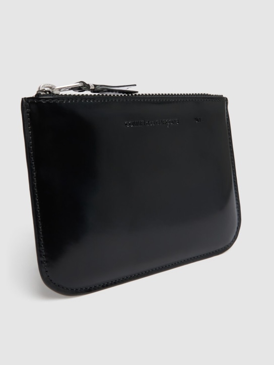 Comme des Garçons Wallet: Mirror inside leather wallet - Silver - men_1 | Luisa Via Roma