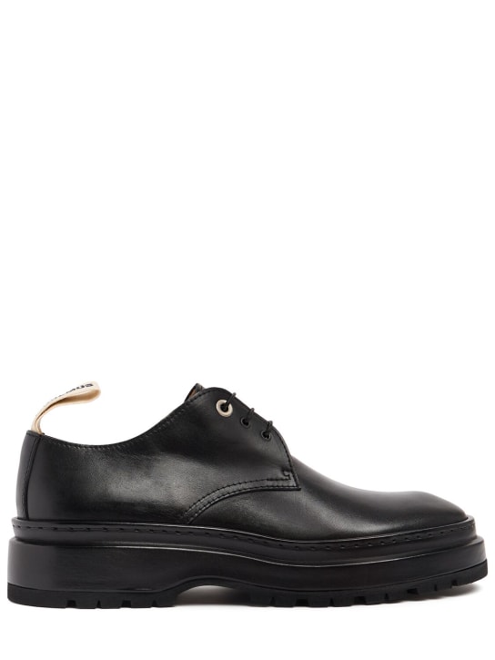 Jacquemus: Les Derbies Pavane leather lace-up shoes - Black - men_0 | Luisa Via Roma