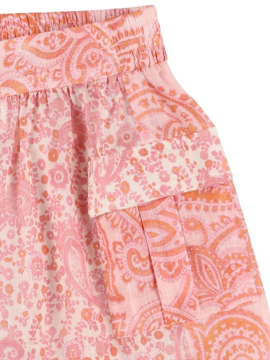 Zimmermann: Printed cotton shorts - Pembe/Renkli - kids-girls_1 | Luisa Via Roma