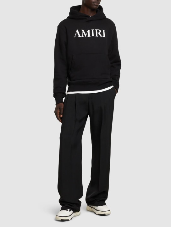 Amiri: Logo cotton hoodie - Black - men_1 | Luisa Via Roma
