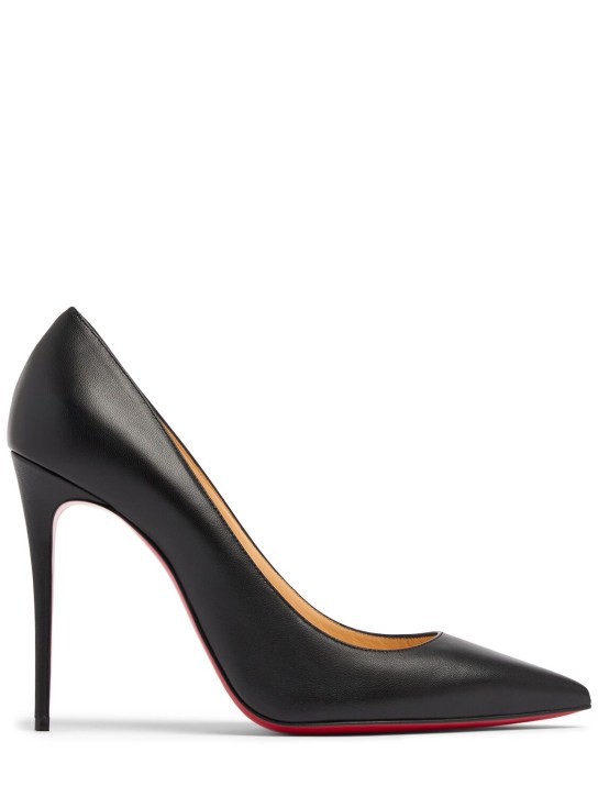 Christian Louboutin: 100毫米Kate皮革高跟鞋 - 黑色 - women_0 | Luisa Via Roma