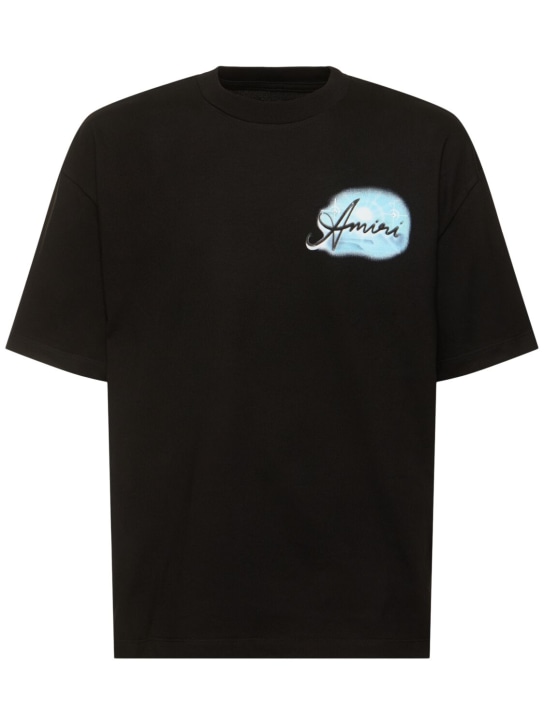 Amiri: T-shirt oversize Airbrush - Noir - men_0 | Luisa Via Roma