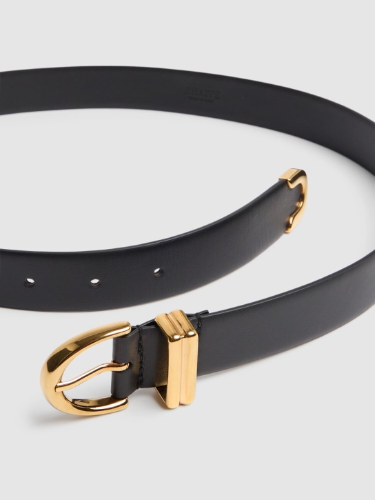 Khaite: Bambi Skinny smooth leather belt - Black - women_2 | Luisa Via Roma