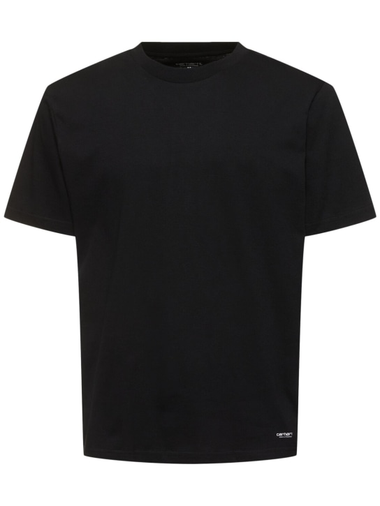 Carhartt WIP: Pack of 2 standard cotton t-shirts - Black - men_0 | Luisa Via Roma