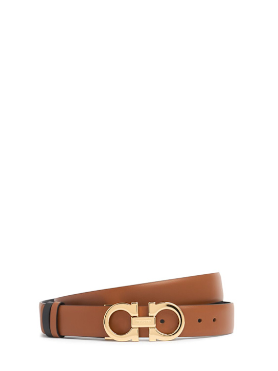 Ferragamo: 2.5cm Gancini reversible leather belt - women_0 | Luisa Via Roma
