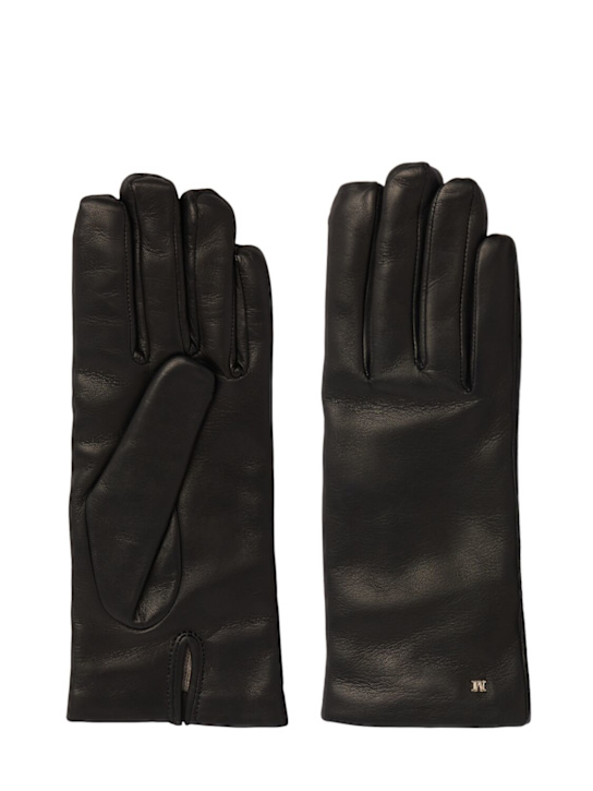 Max Mara: Spalato smooth leather gloves - women_0 | Luisa Via Roma