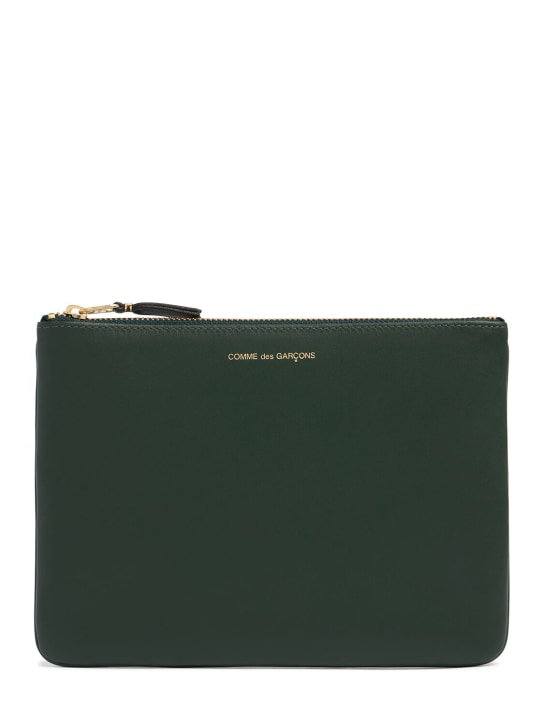 Comme des Garçons Wallet: Classic leather pouch - Yeşil - men_0 | Luisa Via Roma