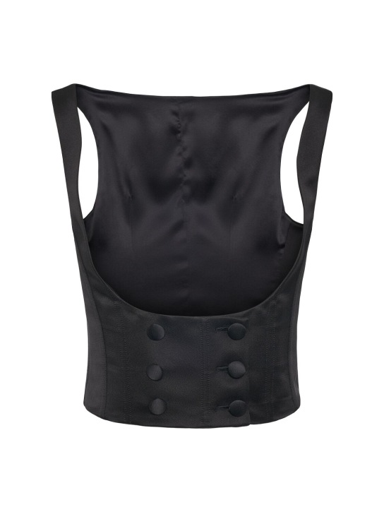 Dolce&Gabbana: Silk blend duchesse tuxedo vest - women_0 | Luisa Via Roma