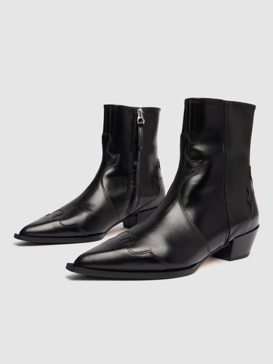 Aeyde: 40mm Hester leather ankle boots - women_1 | Luisa Via Roma
